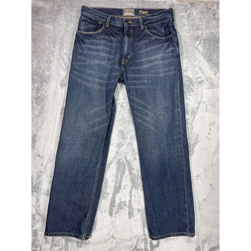 Levis 559 Relaxed Straight Jeans Mens 34x32 Dark Wash Blue Denim 100% Cotton